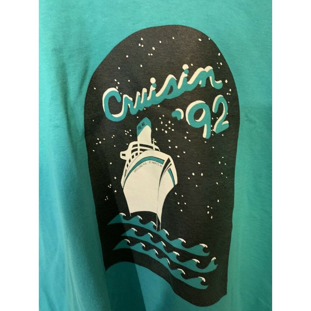 Vtg Cruising 92 Gaylord HS Men’s Sz XL T Shirt Short Sleeve Green Screen Stars‎